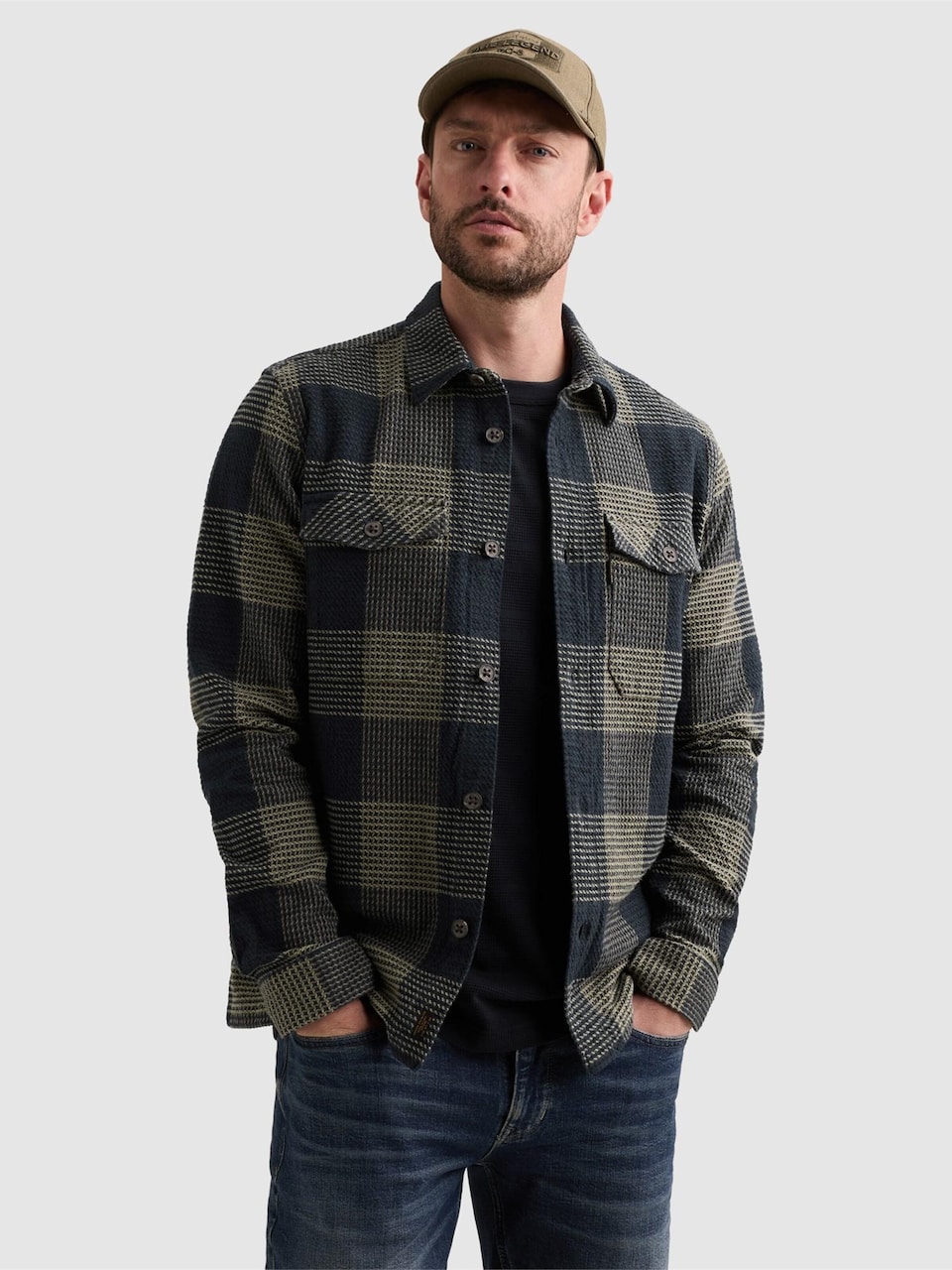 Skjorta 'Overshirt with large check pattern and chest pockets'