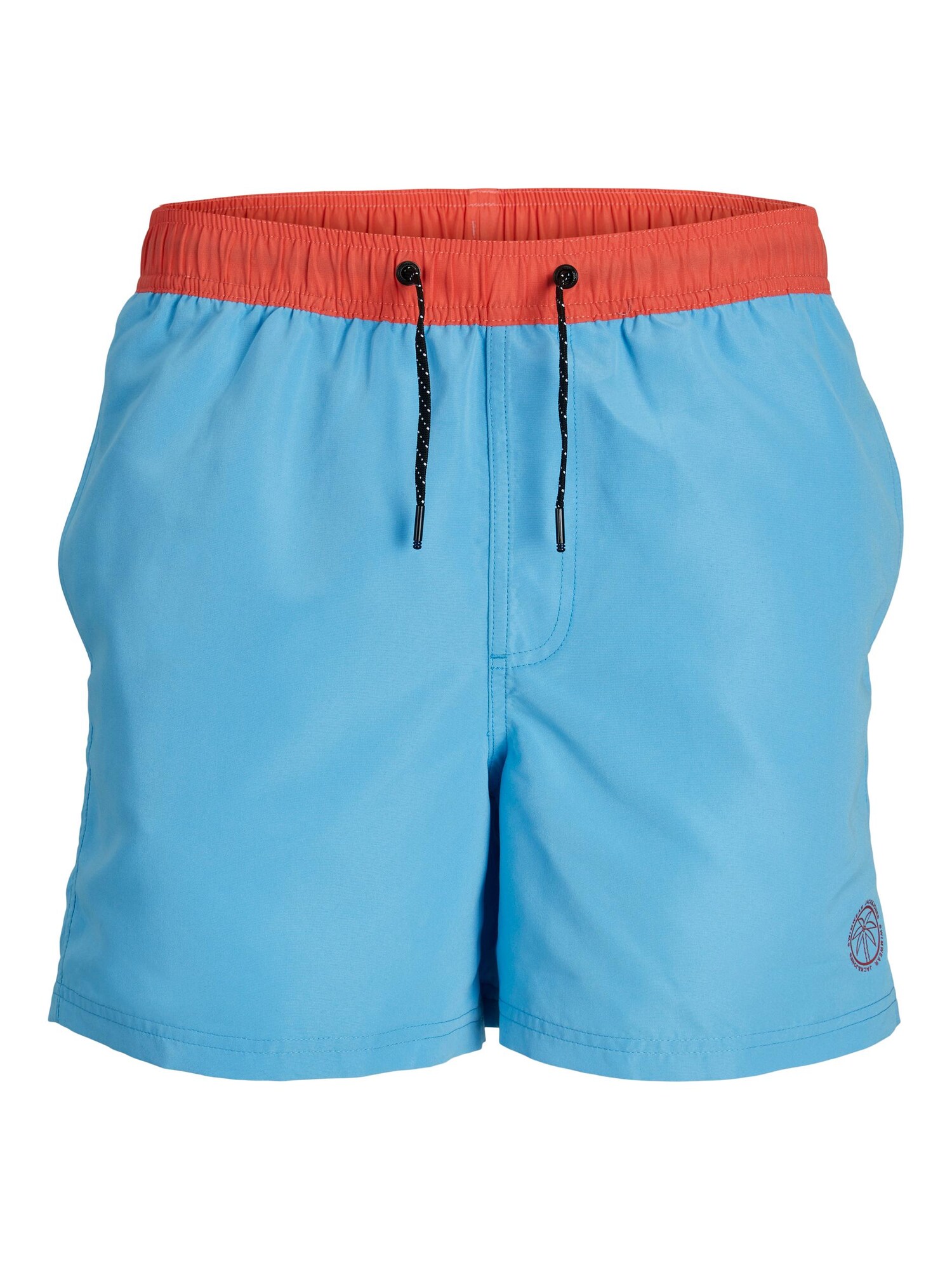 JACK & JONES Plavecké šortky 'Fiji'  svetlomodrá / oranžová / červená