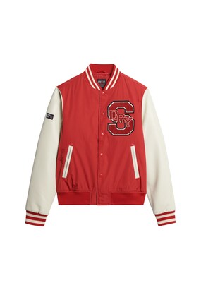 Superdry Tussenjas ‘Mascot Varsity’ Rood / Wit