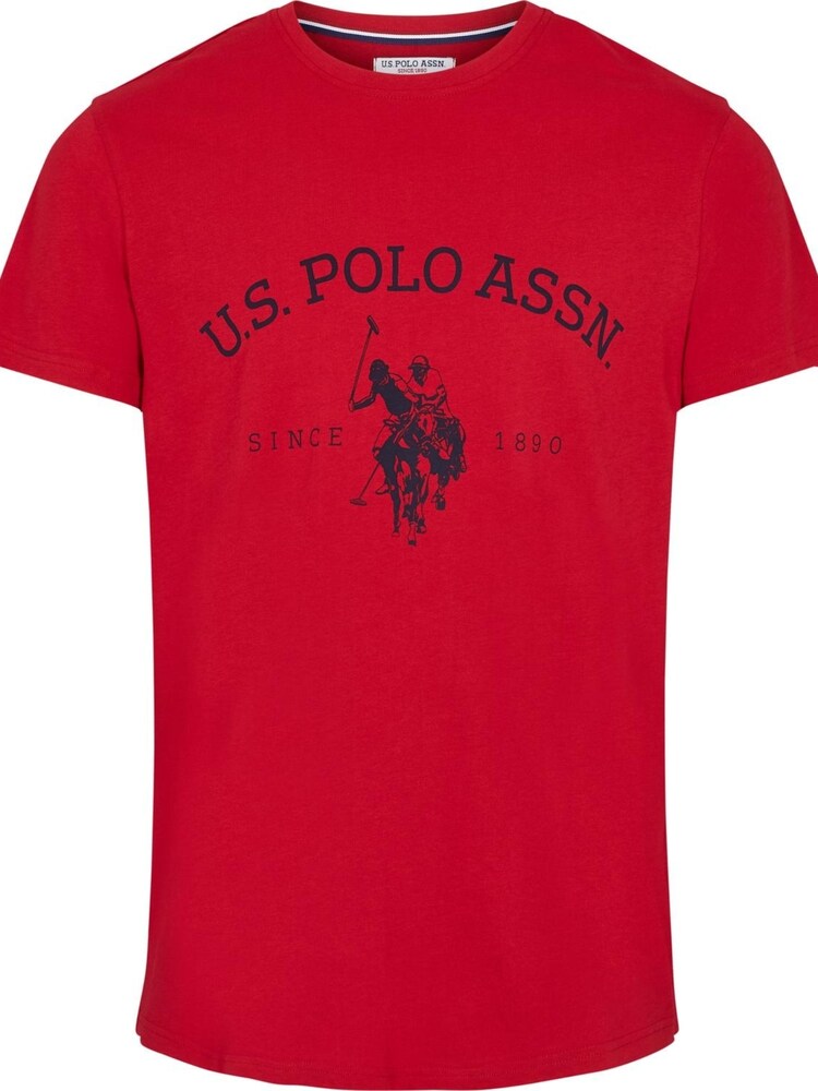 U.S. POLO ASSN. T-Shirt 'Archibald' Herren Größe S dunkelrot / schwarz