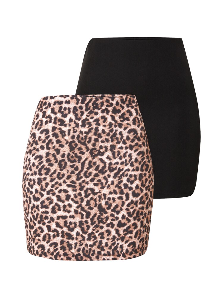 ABOUT YOU Rock 'Georgina' Damen Größe 38 braun / schwarz