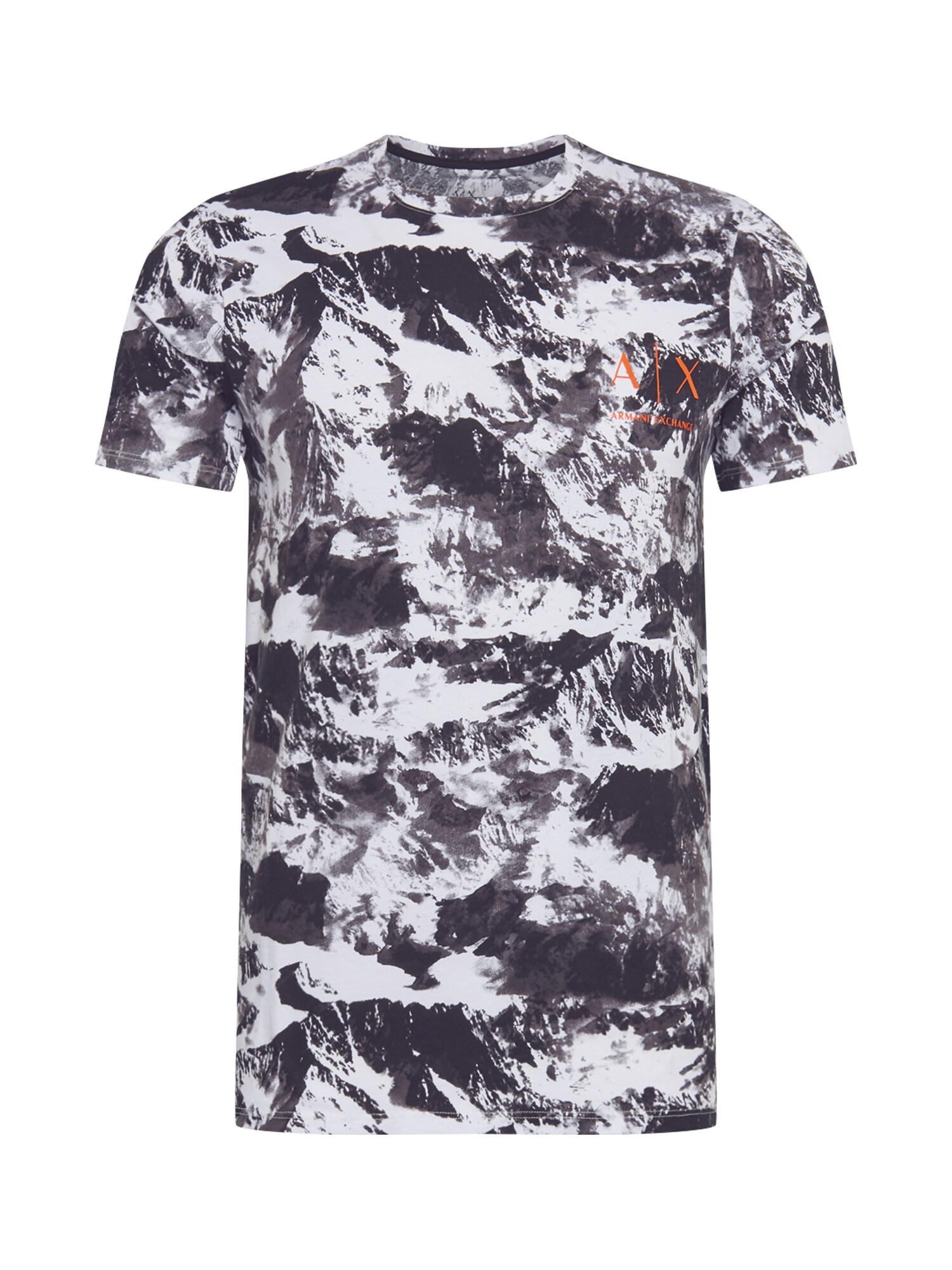 ARMANI EXCHANGE Marškinėliai '6HZTEC'  juoda / balta / oranžinė