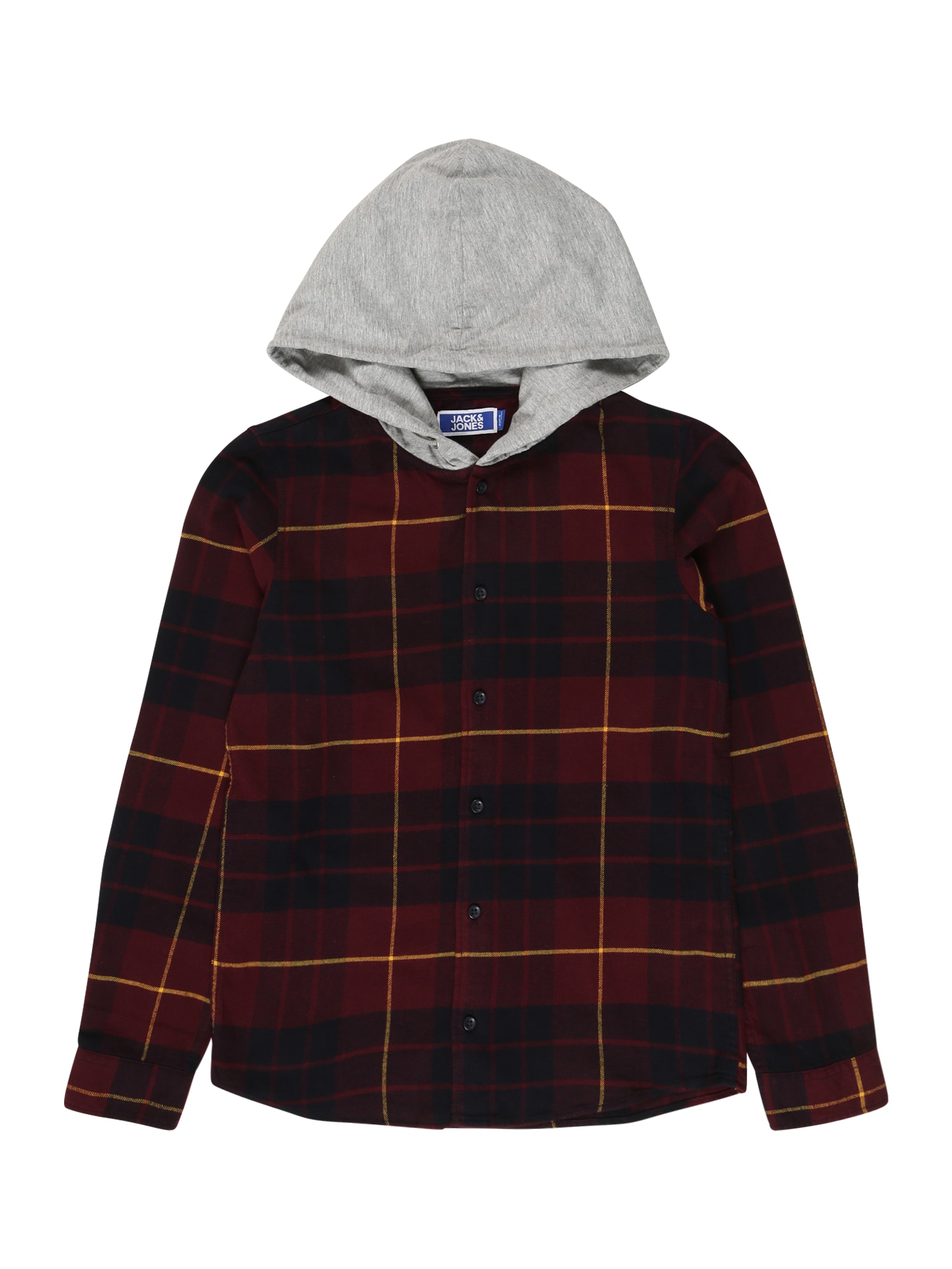 Jack & Jones Junior Dalykiniai marškiniai 'LENNY'  karmino raudona / nakties mėlyna / šviesiai pilka / garstyčių spalva
