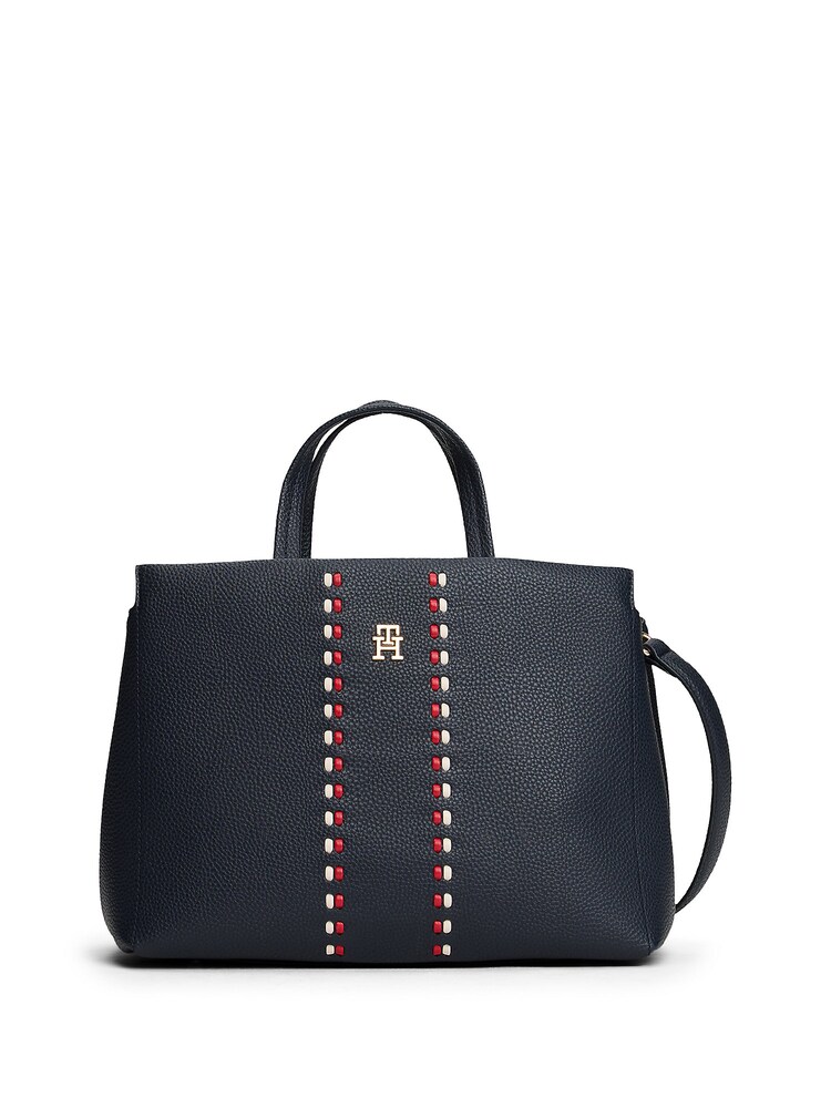 TOMMY HILFIGER Handtasche Damen Größe One Size navy / gold / rot / weiß