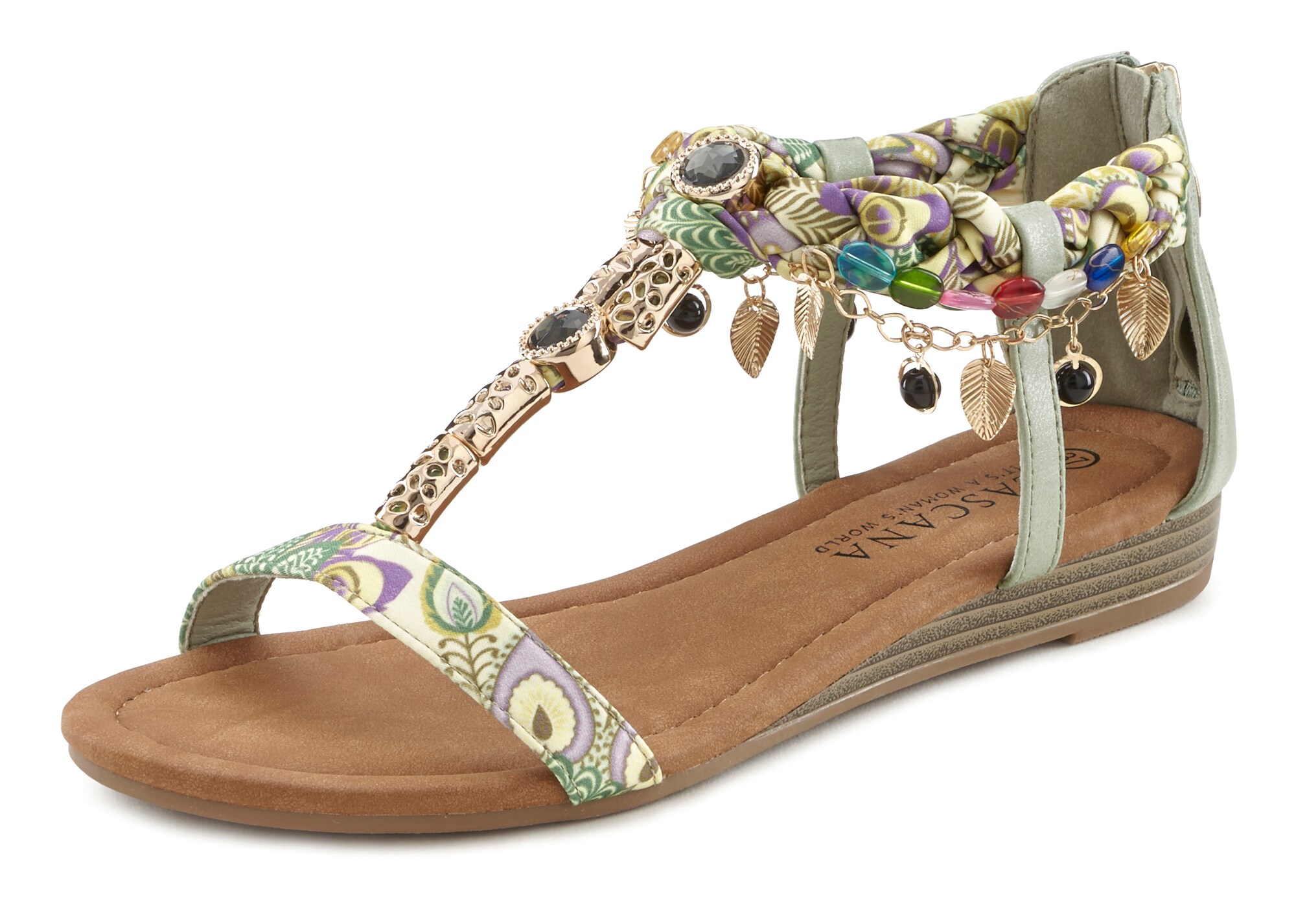 LASCANA Remienkové sandále  pastelovo zelená / zmiešané farby