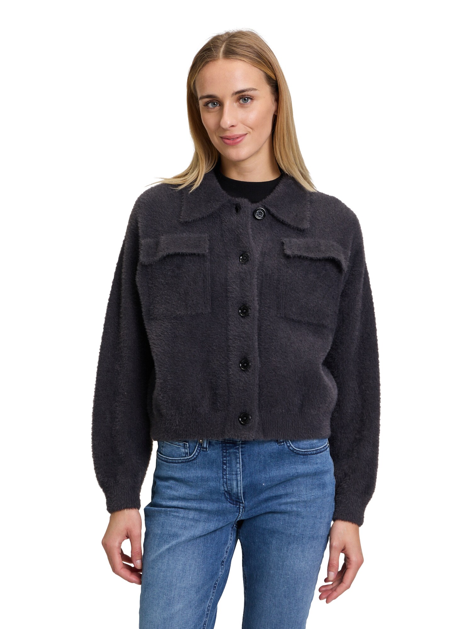 Thumbnail - Winter-Strickjacke mit aufgesetzter Brusttasche