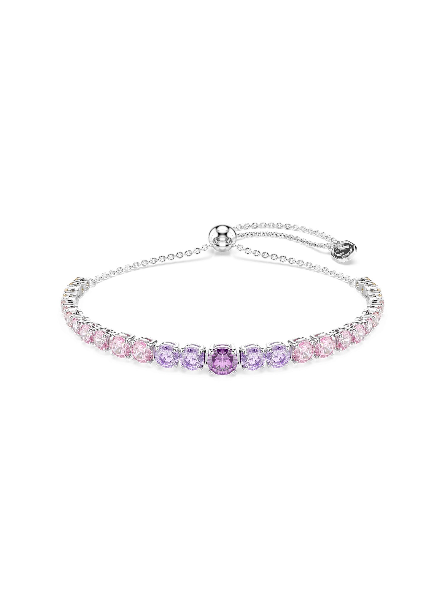 Swarovski Brățară  lila / mov liliachiu / roz / argintiu