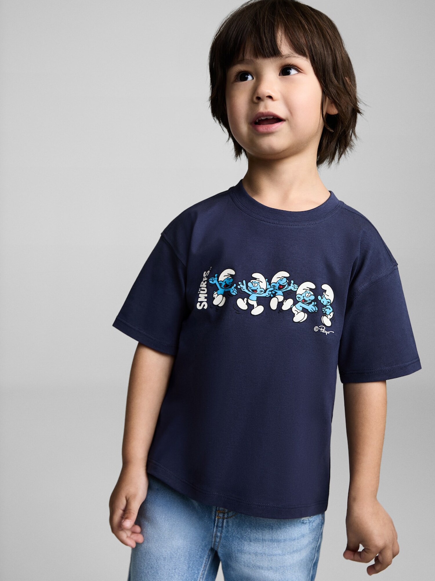 MANGO KIDS Póló 'SMUFILA'  tengerészkék / azúr / világosszürke termék 2. képe
