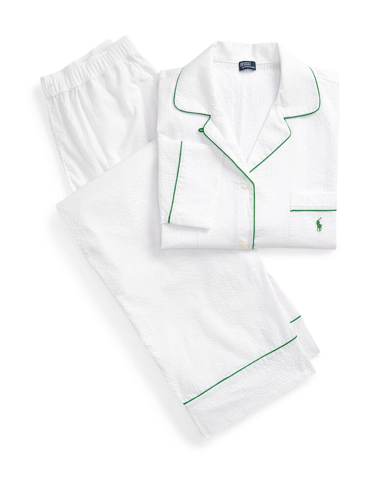 Polo Ralph Lauren Pyjama ' Madison PJ Set - Summer Soft Seersucker ' Damen Größe XS weiß Winterkleid