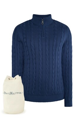 DreiMaster Vintage Trui Navy / Cyaan blauw / Natuurwit