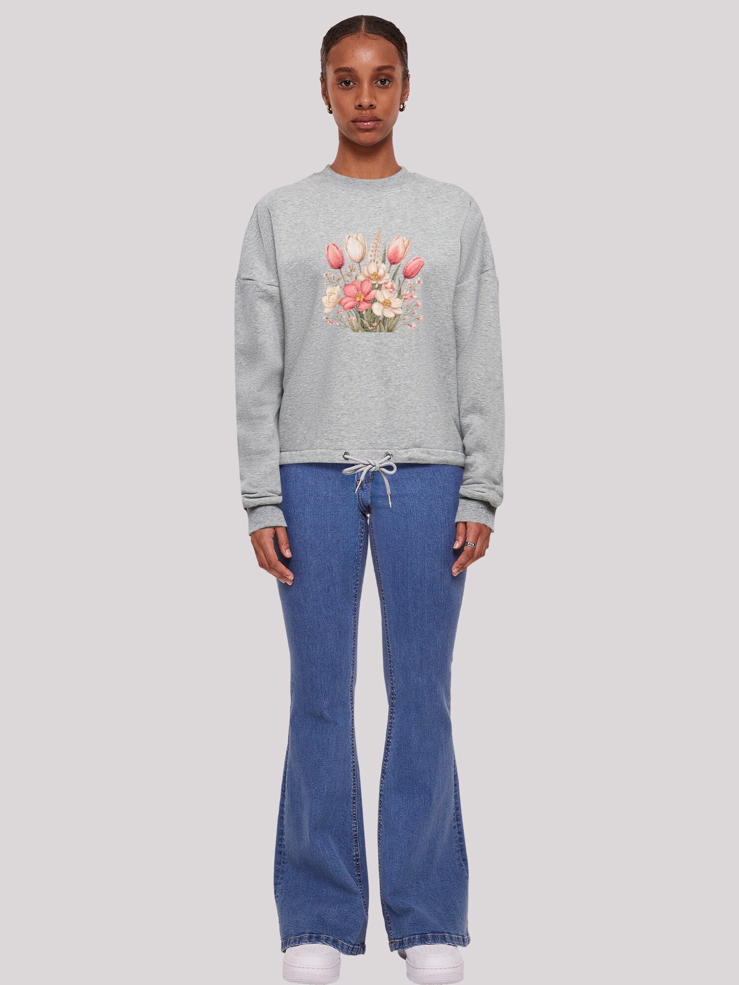 Thumbnail - F4NT4STIC Sweatshirt Rosa Weißer Frühlingsblumenstrauß