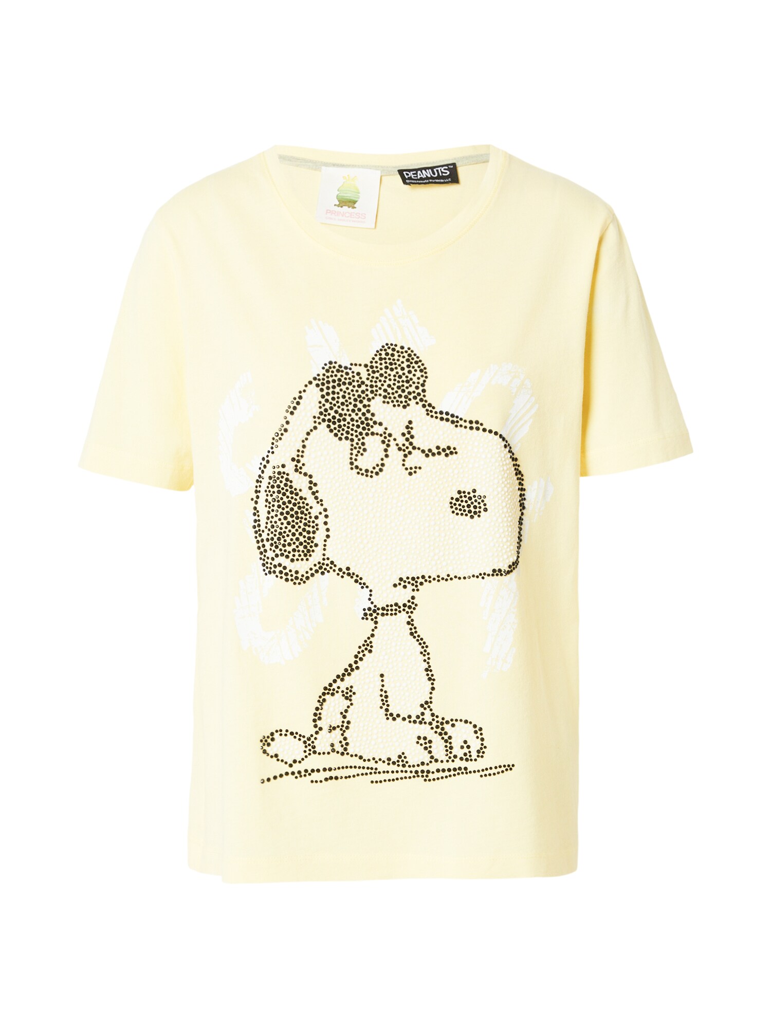 PRINCESS GOES HOLLYWOOD Tricou 'Snoopy So What'  galben deschis / negru / alb