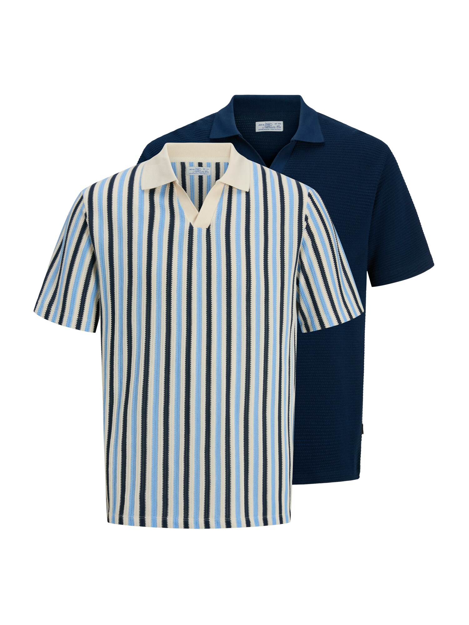 Jack & Jones Premium Majica 'JPRBLUHARRY'  mornarska / svetlo modra / off-bela