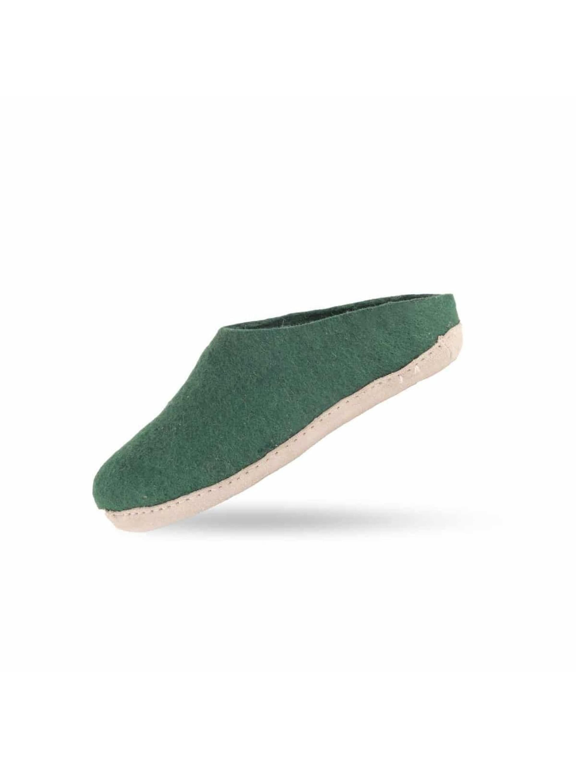 SHUS walk with nature Pantolette 'Sutsko, klassisk uldtøffel (100% ren uld) m/sål i skind Dansk Design fra SHUS' tofflor & clogs herr