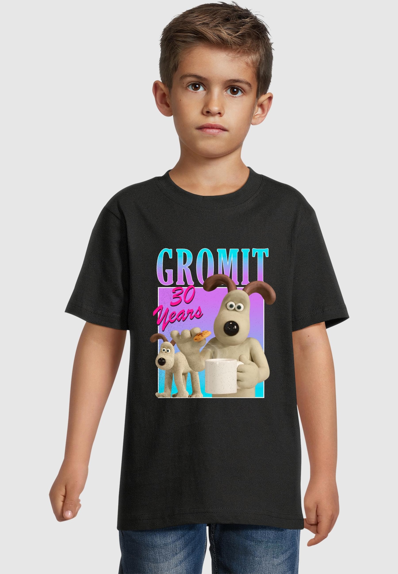 Thumbnail - Merchcode T-Shirt Wallace and Gromit - Gradient Birthday