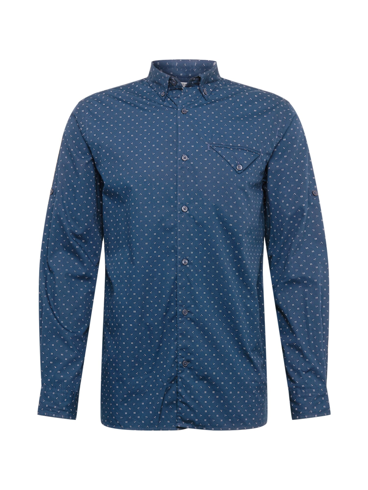 JACK & JONES Dalykiniai marškiniai 'Daniel'  tamsiai mėlyna / pilka