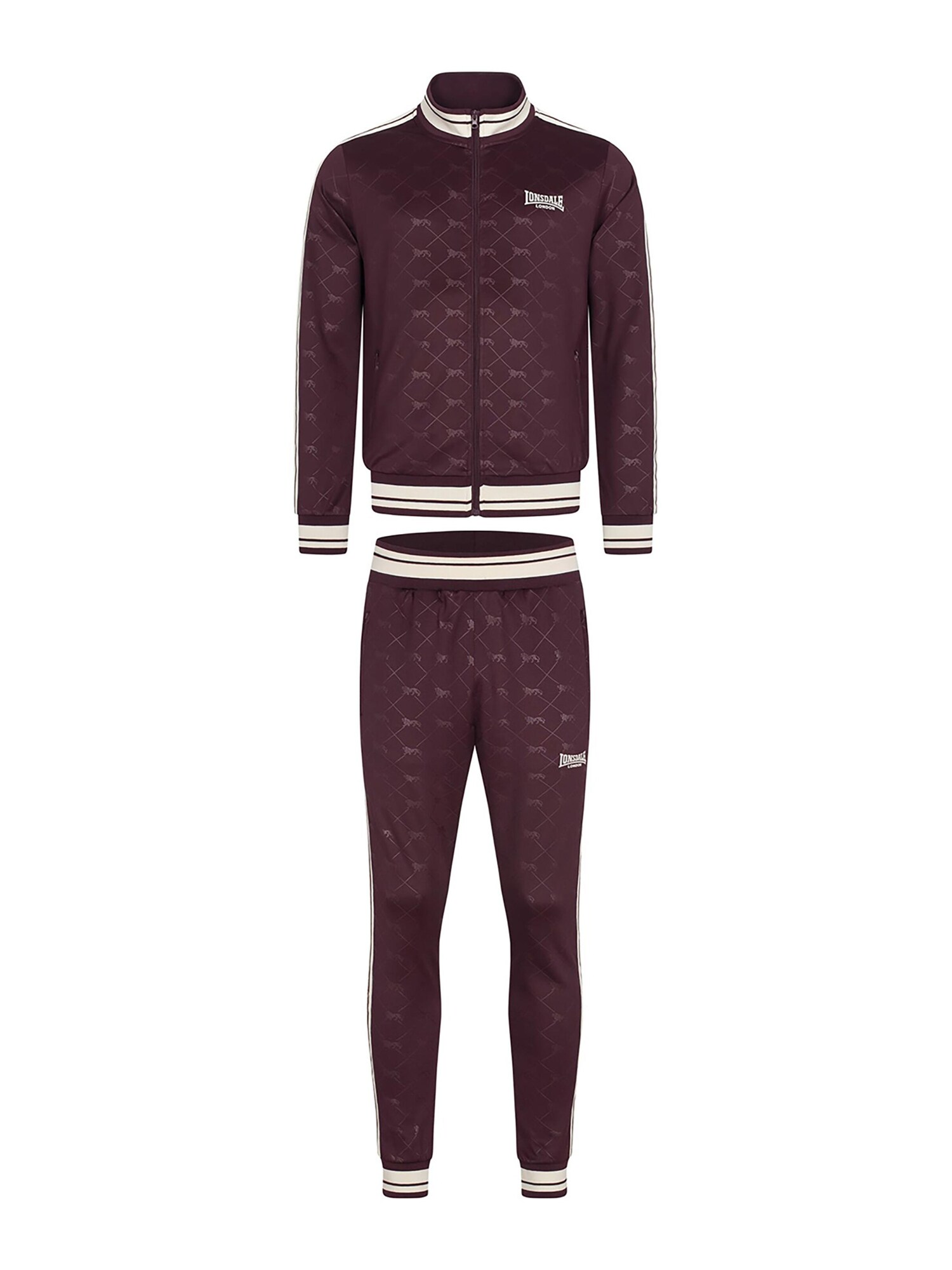 LONSDALE Costum de trening 'Ashwell'  sângeriu / roșu vin / alb