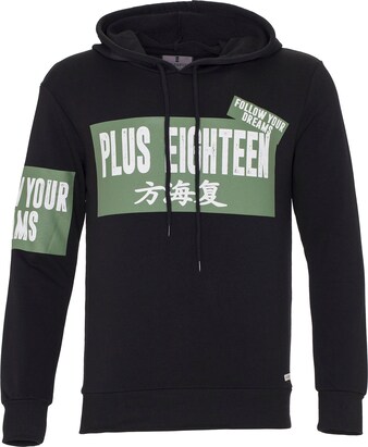 PLUS EIGHTEEN Sweatshirt Appel / Zwart / Wit