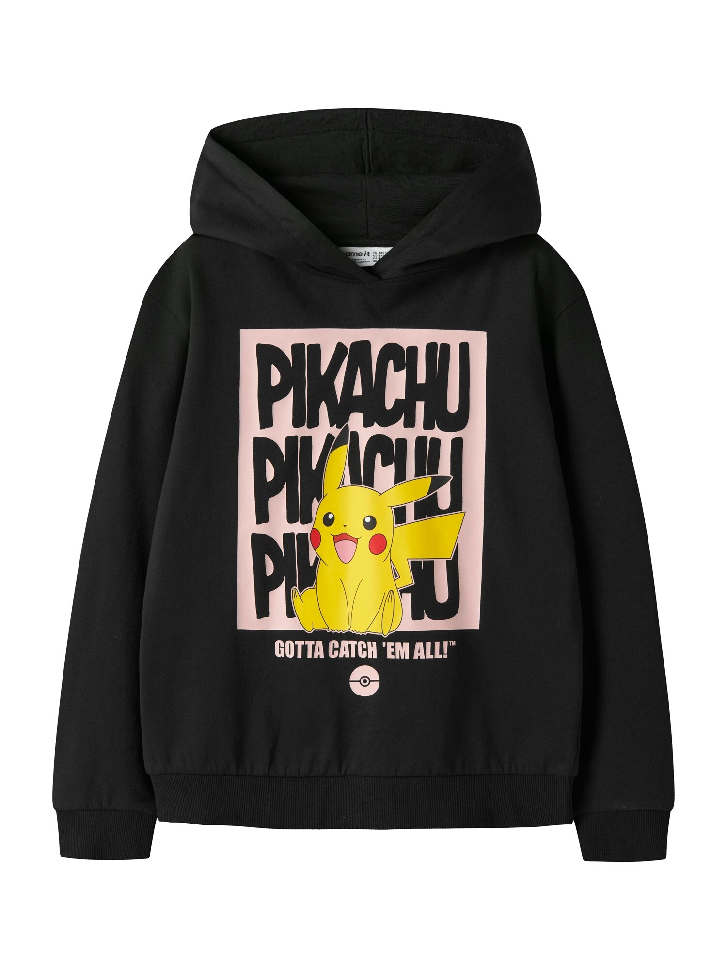 NAME IT Bluză de molton NKFAdema Pokemon galben / roz / roșu intens / negru