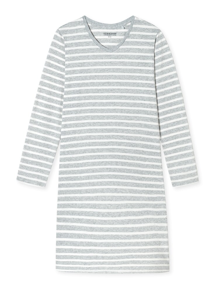 SCHIESSER Nachthemd ' Casual Essentials ' Damen Größe XL graumeliert / weiß