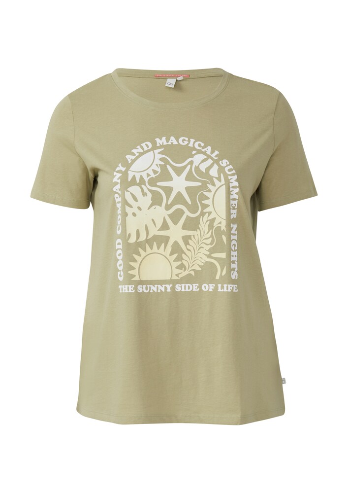 QS T-Shirt Damen Größe XXXL beige / hellgrün