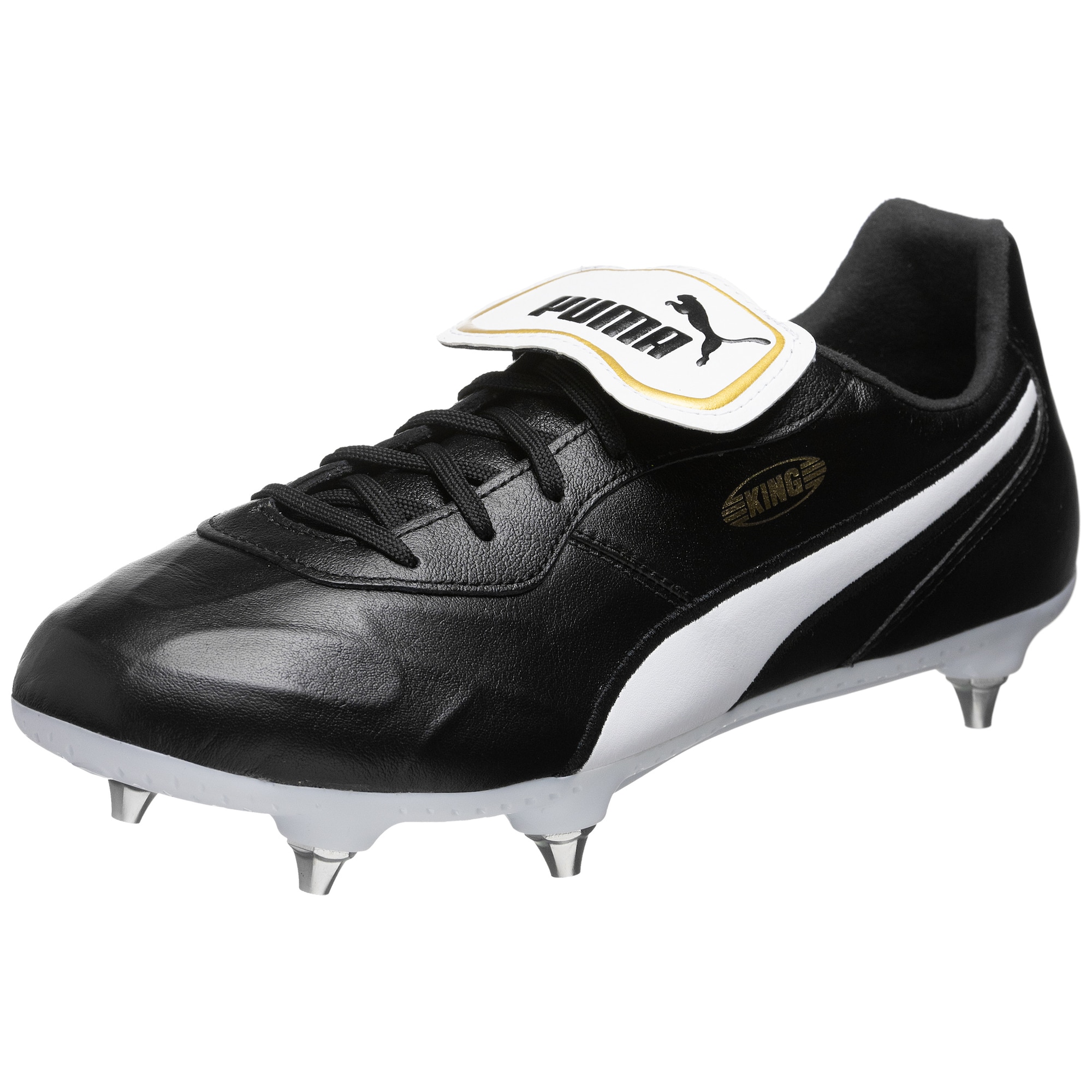 PUMA Ghete de fotbal 'King'  galben / negru / alb