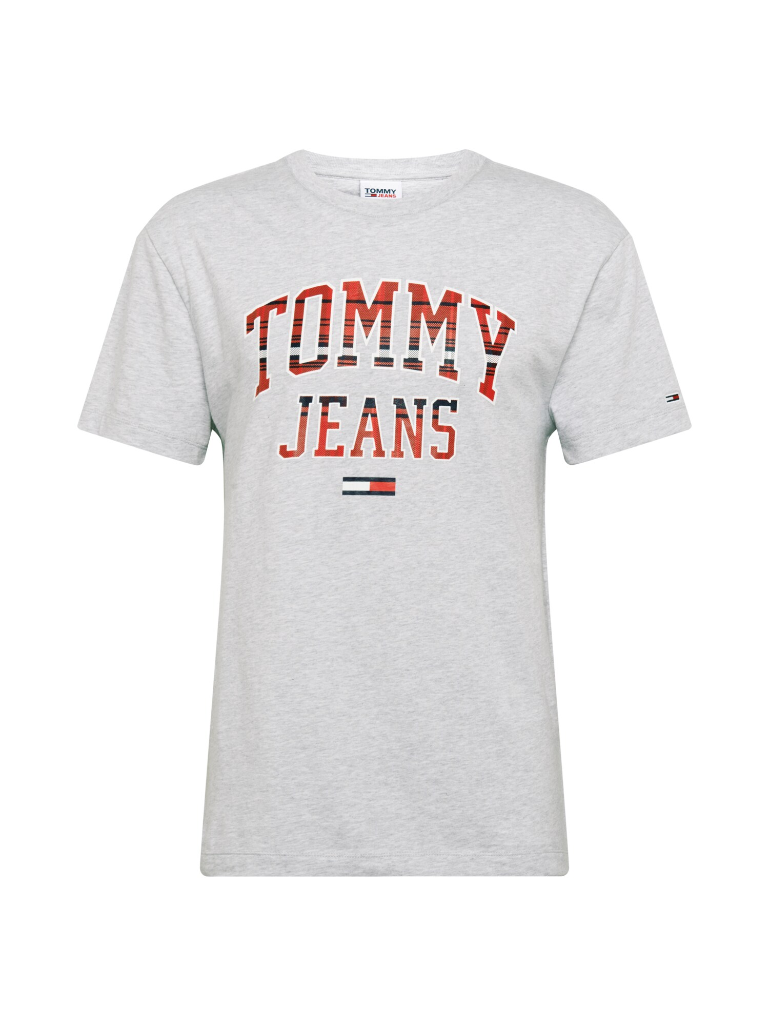 Tommy Jeans Marškinėliai  pilka / raudona / juoda
