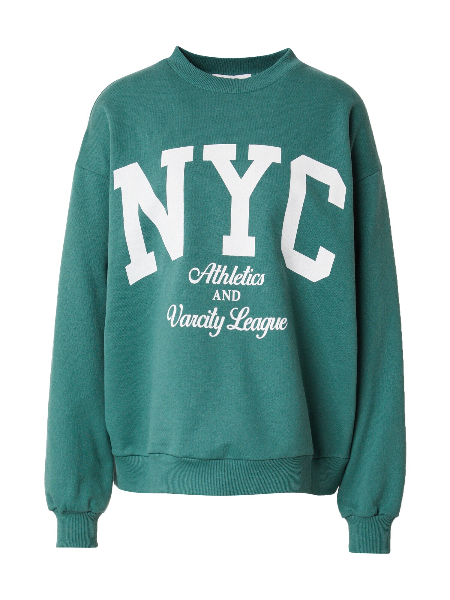 ABOUT YOU Bluză de molton Tabea  verde smarald / alb