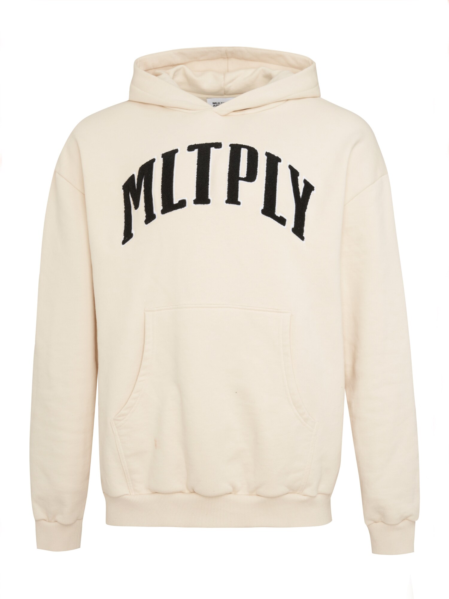 Multiply Apparel Sportisks džemperis 'Embroidery' gaiši bēšs / melns / balts