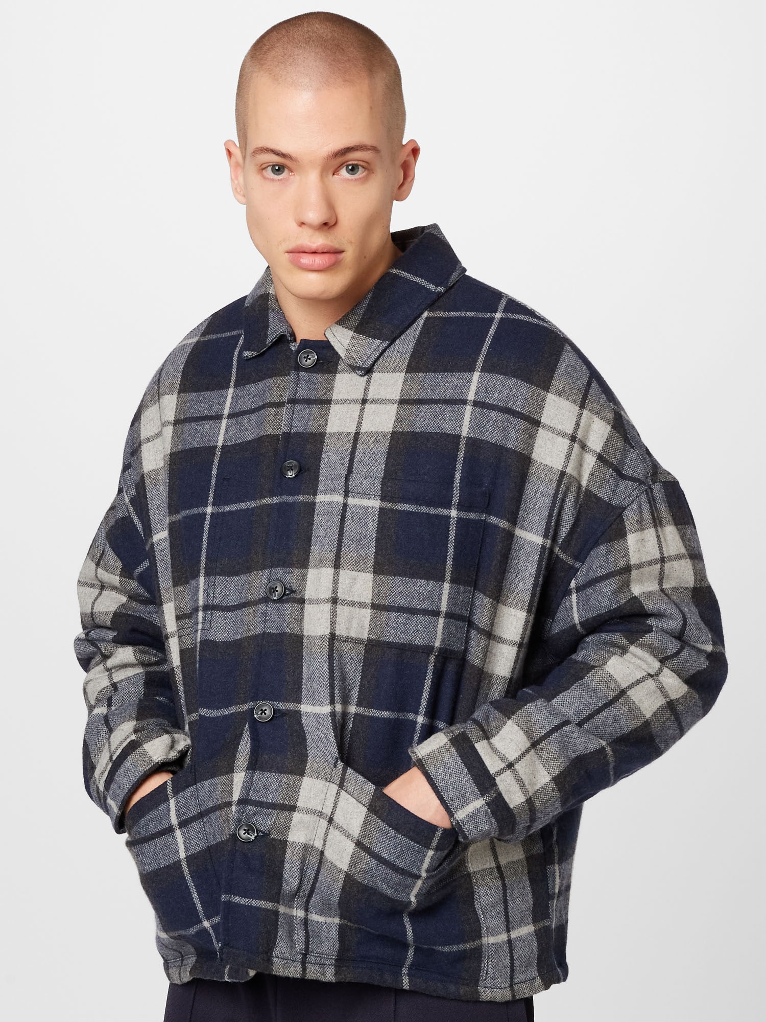 BURTON MENSWEAR LONDON Átmeneti dzseki tengerészkék / éjkék / piszkosfehér termék 2. képe