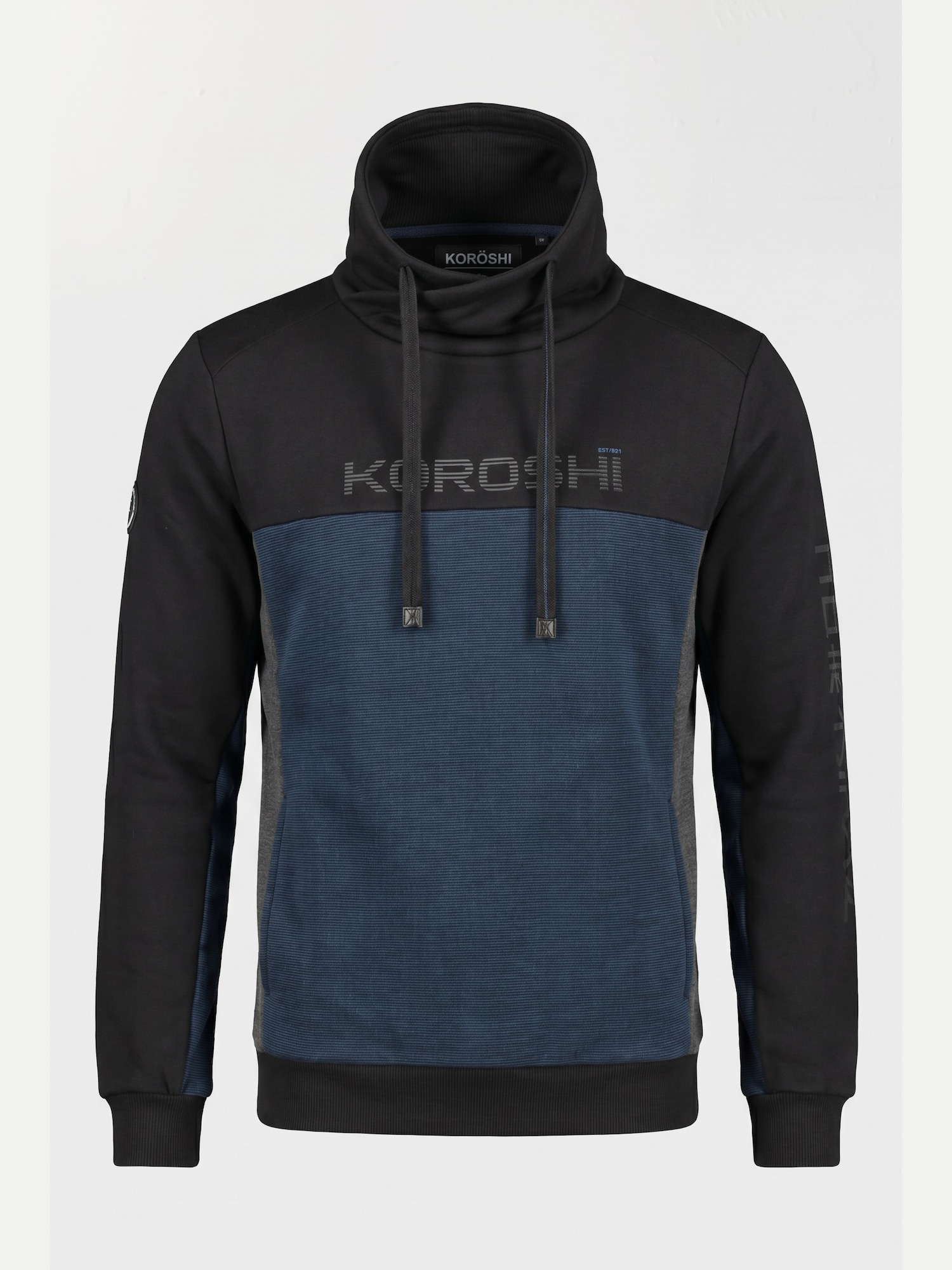 KOROSHI Bluză de molton albastru / gri / gri amestecat / negru