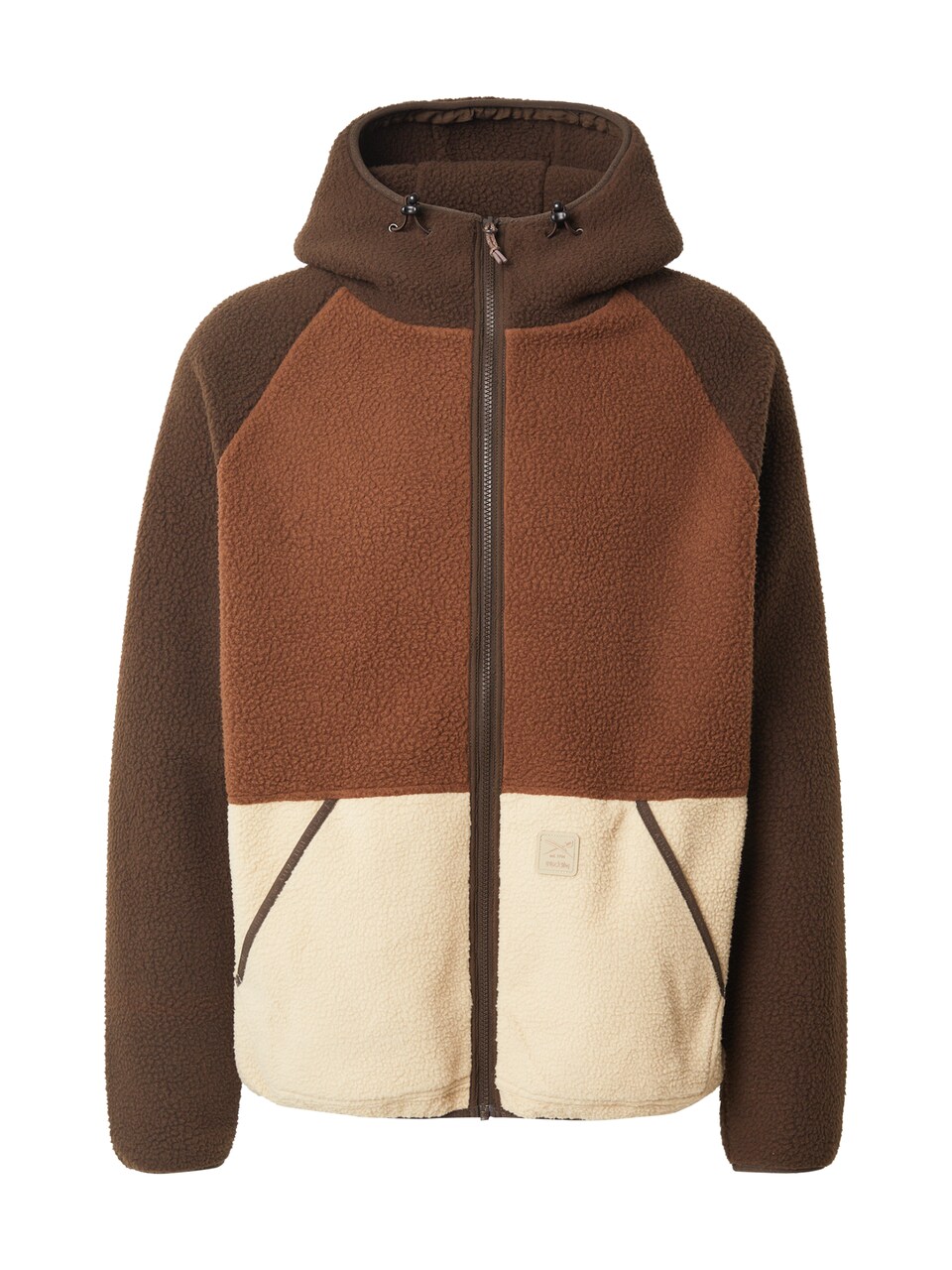 Fleecejacka 'Quentin' beige / brun