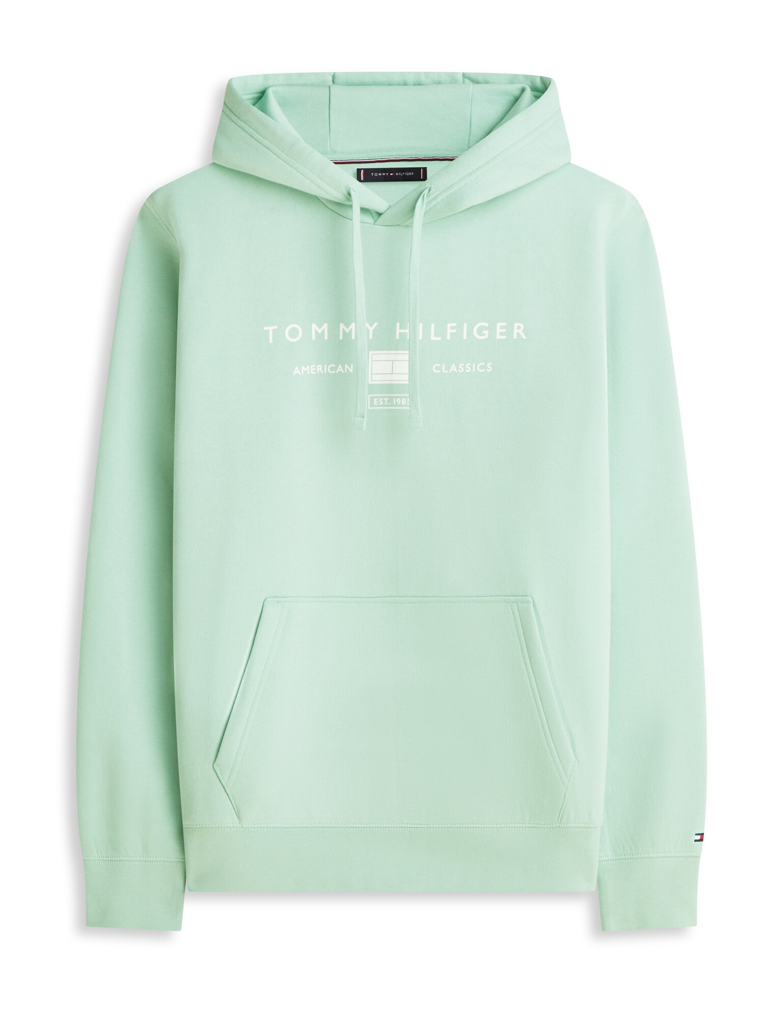 TOMMY HILFIGER Bluză de molton BRAND LOVE  verde deschis / alb