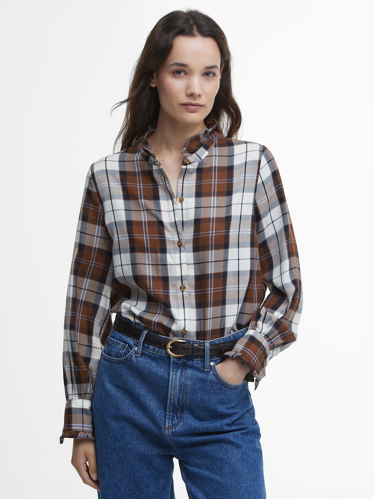 Barbour Blúz 'Violet'  tengerészkék / világoskék / barna / fehér termék 2. képe