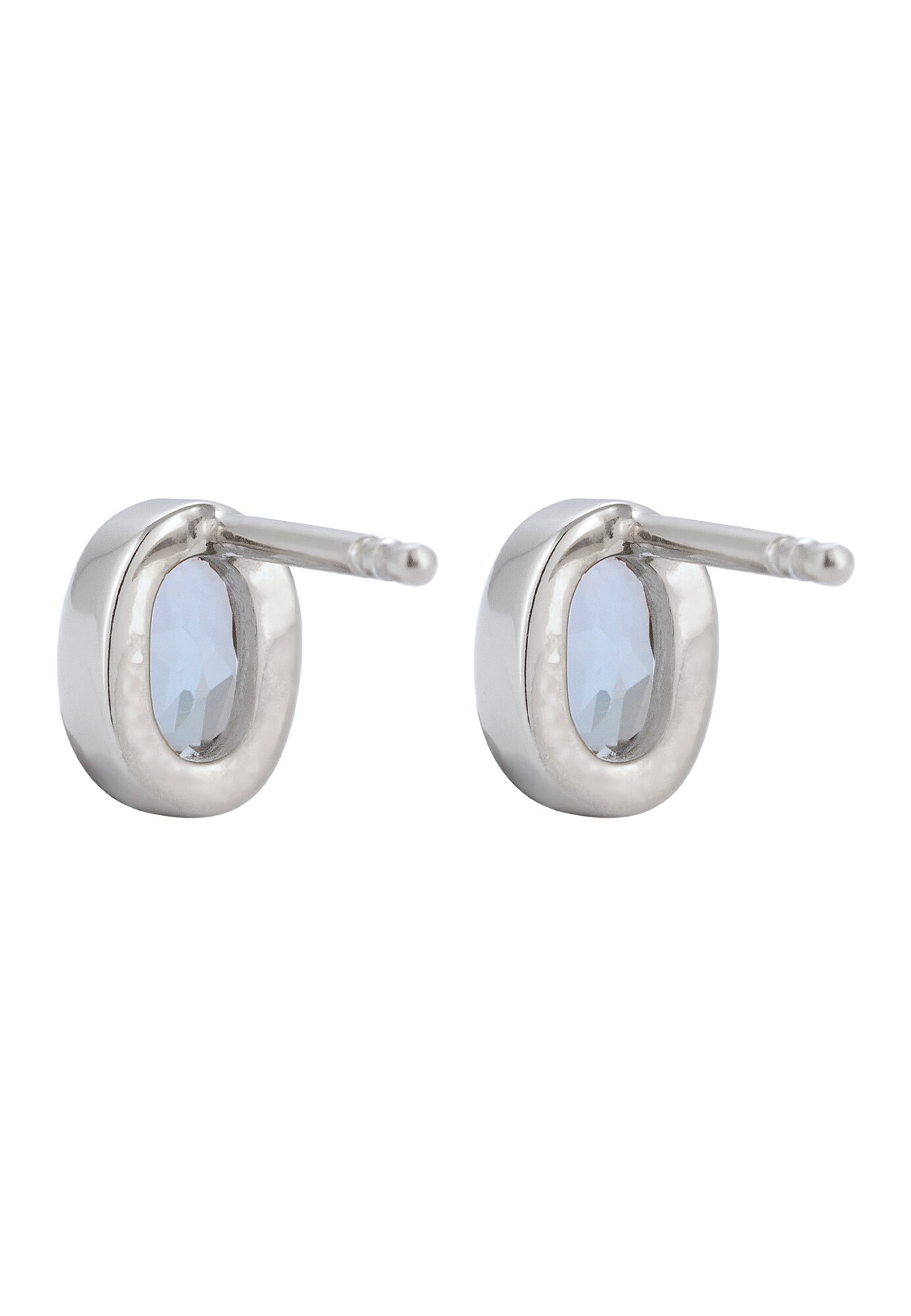 Thumbnail - ELLI Ohrstecker Oval Topas Hellblau 925 Sterling Silber