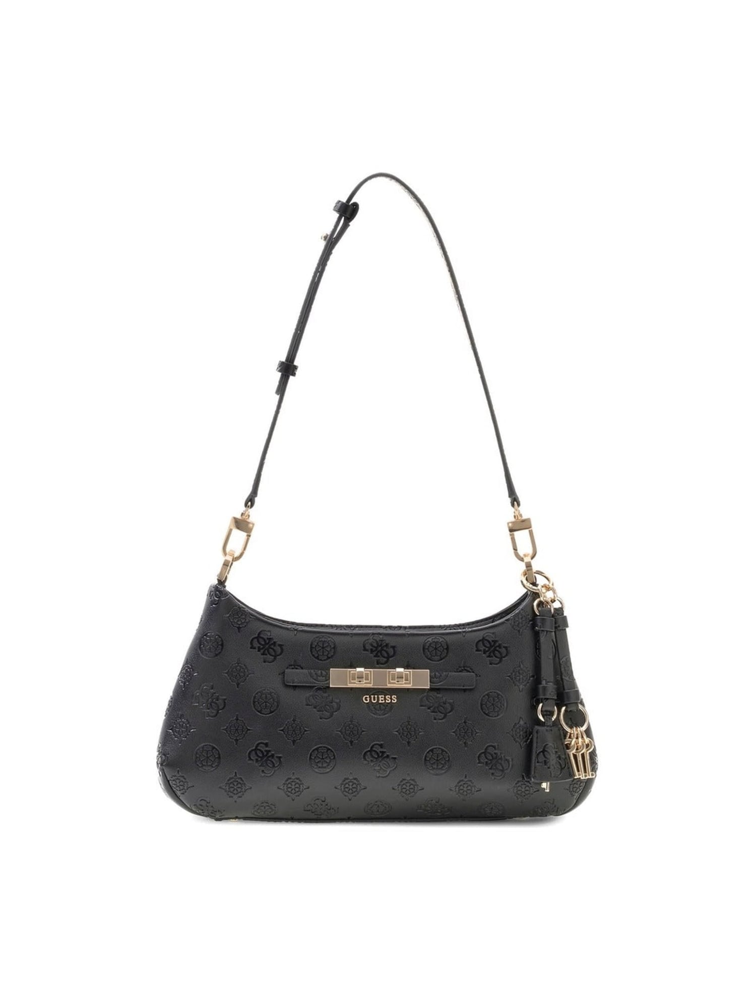 GUESS Bolso de hombro 'Guess Sac Bandoulière Carmella Black Logo'  negro