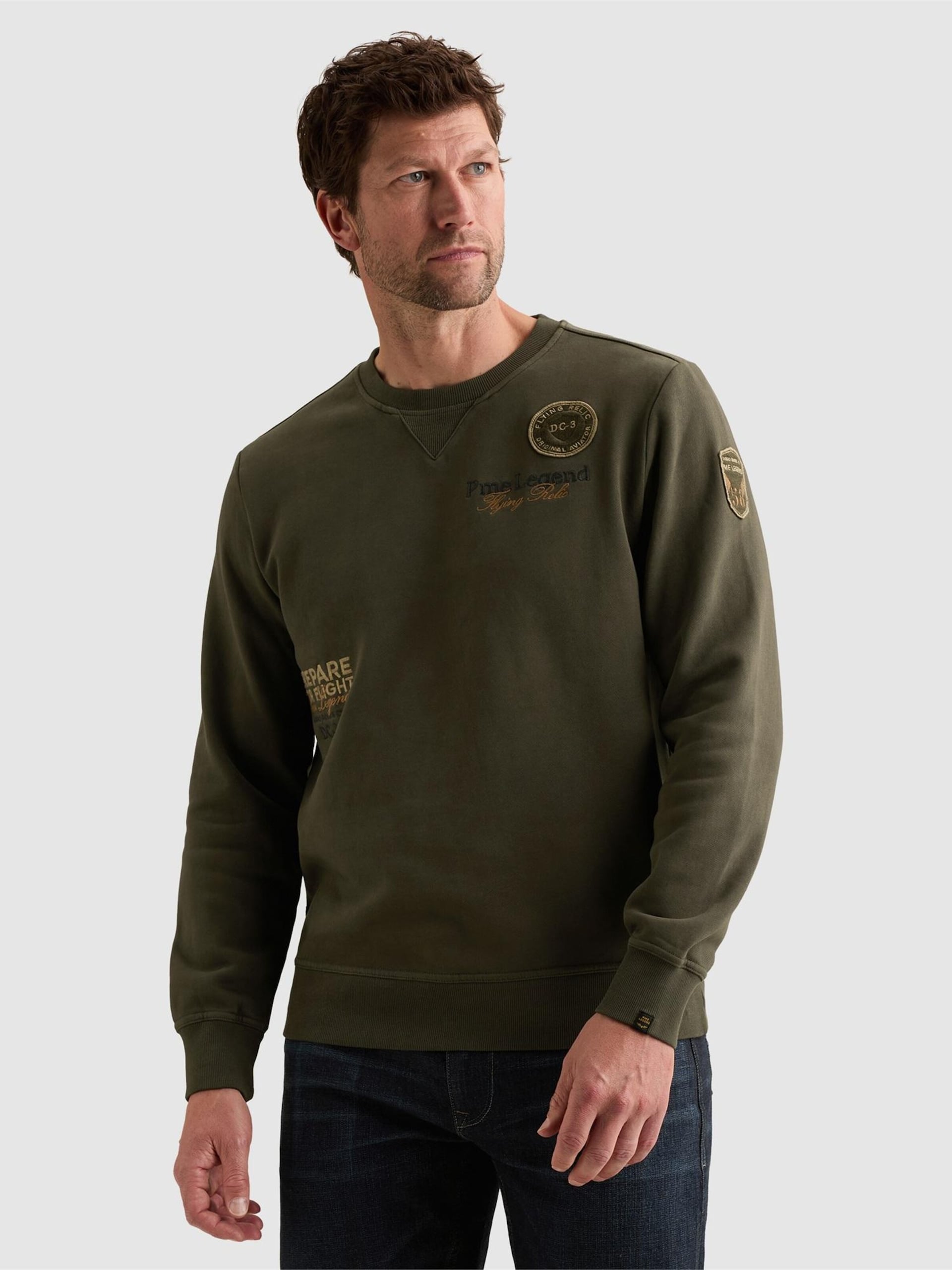 PME Legend Sweatshirt 'Sweatshirt with garment-dye wash and artworks' herr