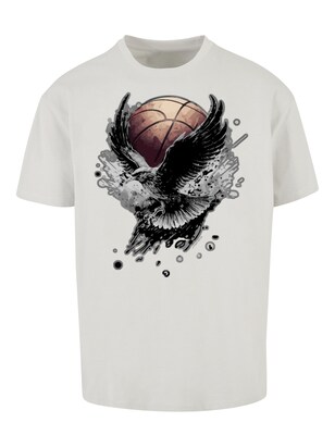 F4NT4STIC Shirt ‘Basketball Adler’ Grijs / Oranje / Zwart / Wit