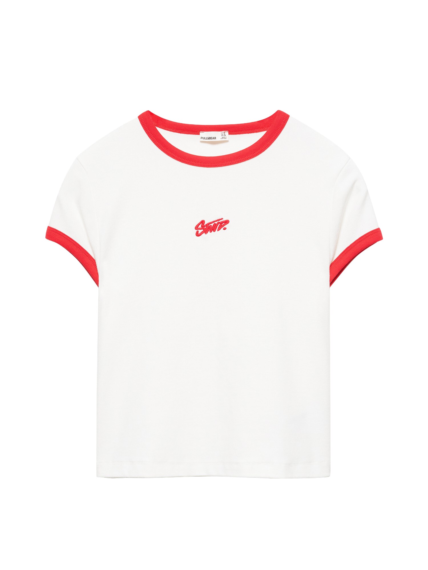 Pull&Bear Tricou STWD roșu / alb
