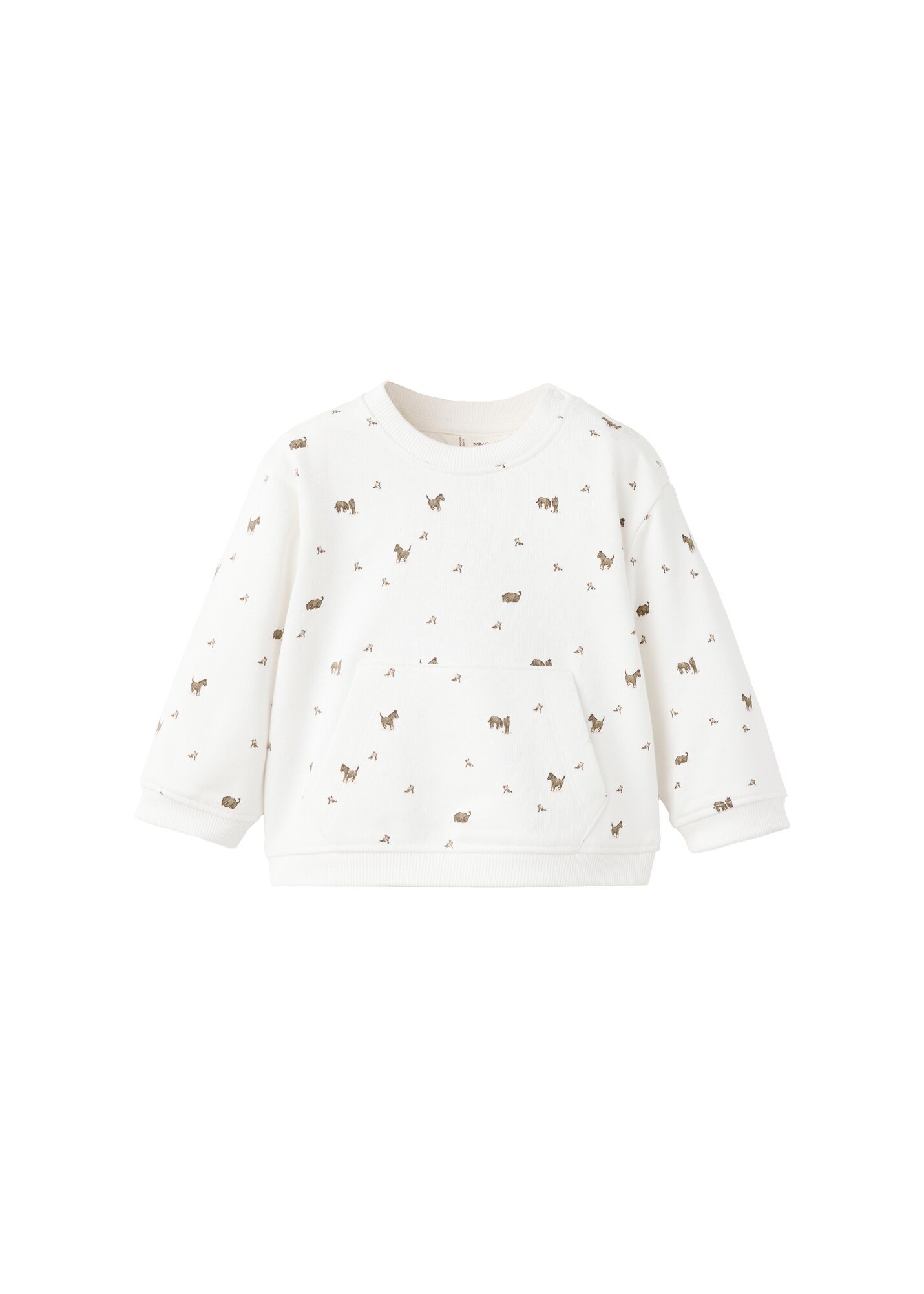 MANGO KIDS Bluză de molton PAUL maro / alb murdar