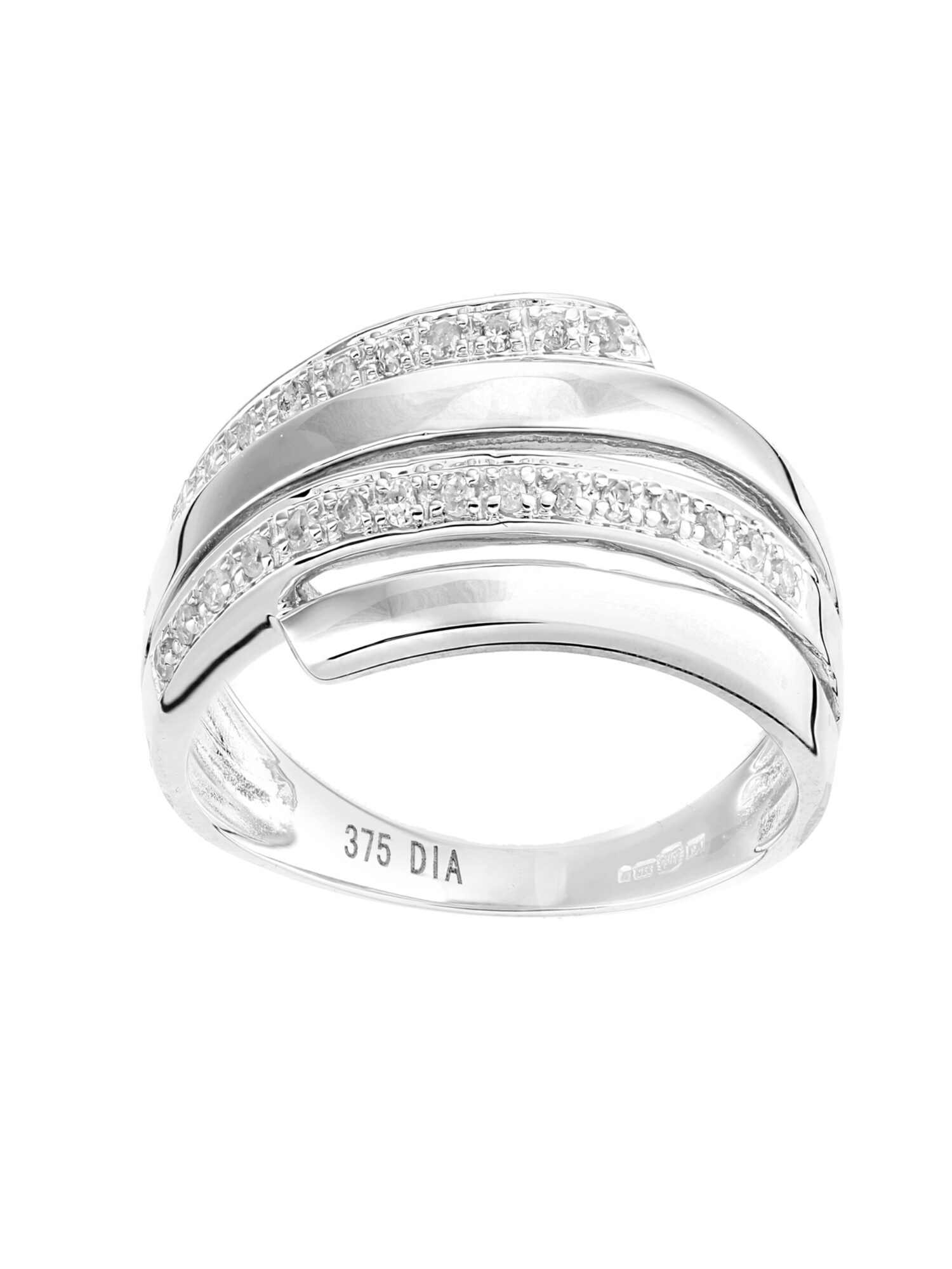 DIAMANT LETERNEL Prsten 'Ring aus 375 Weißgold mit Diamant' srebro