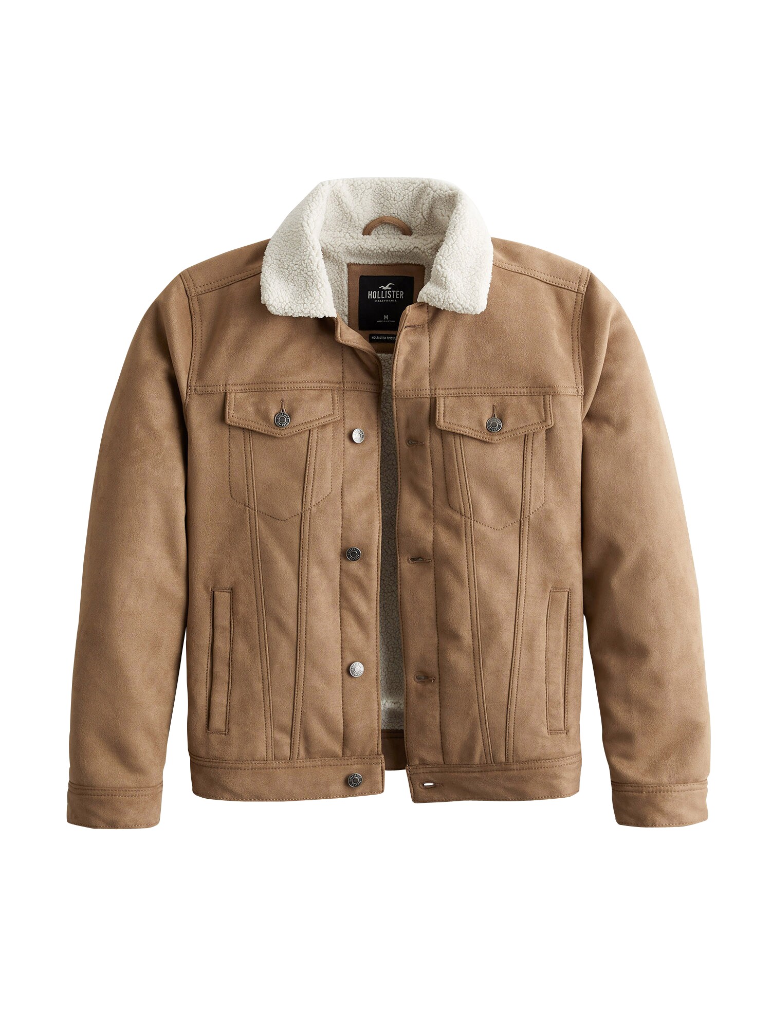 HOLLISTER Demisezoninė striukė 'SHERPA'  ruda / smėlio