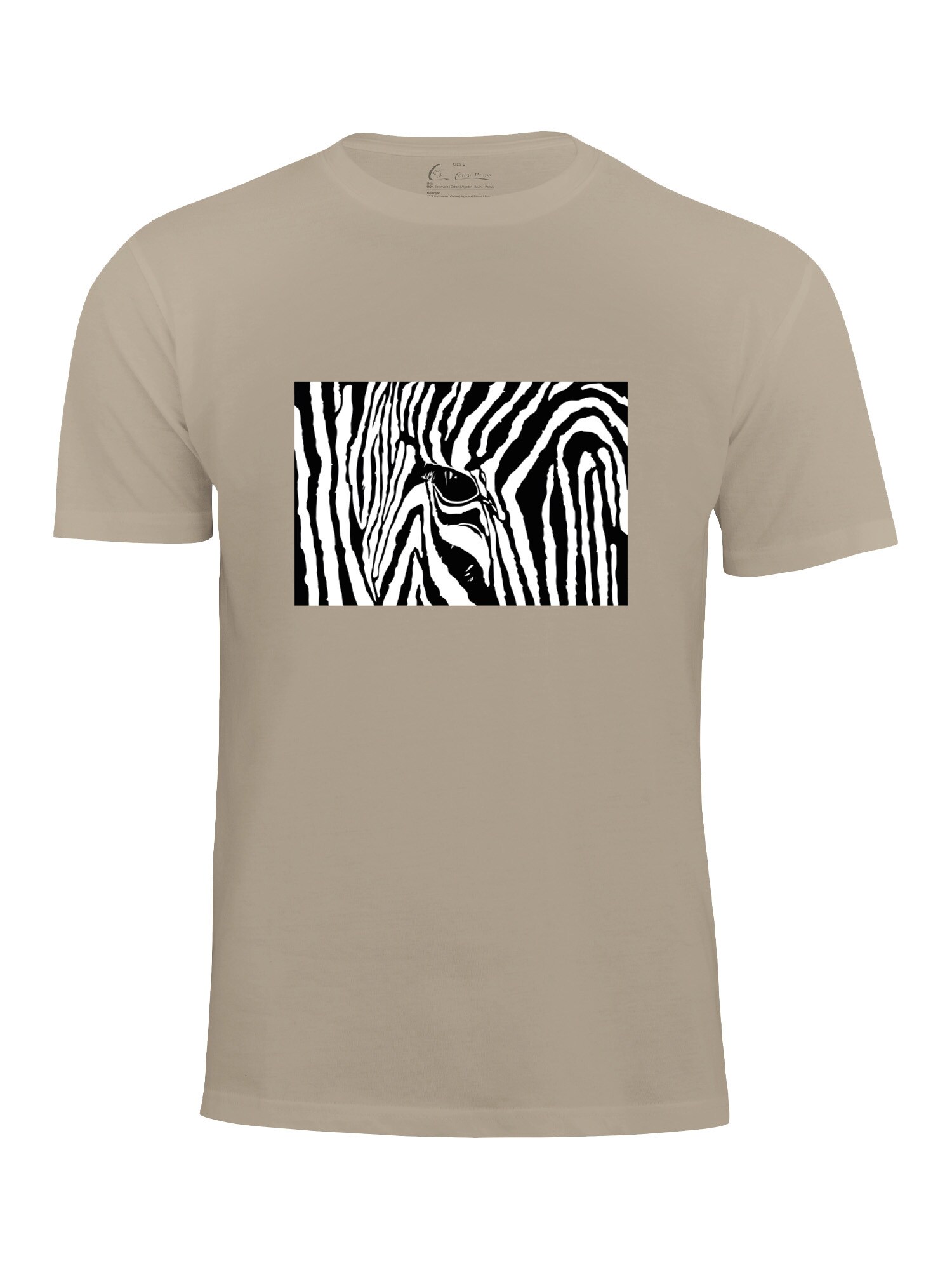 Cotton Prime Camiseta 'Black &amp; White Zebra Eye'  beige / negro / blanco
