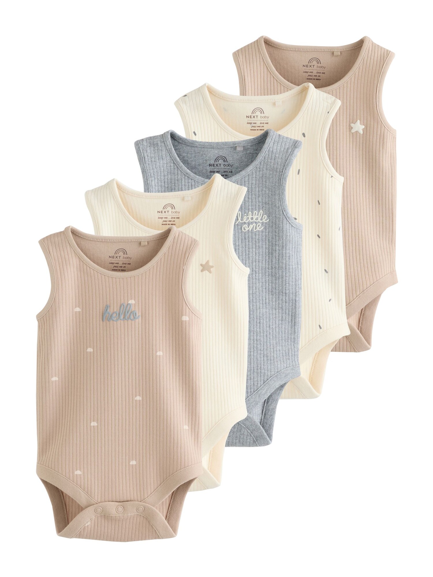 Next Rompertje/body Crème / Camel / Grijs Gemêleerd