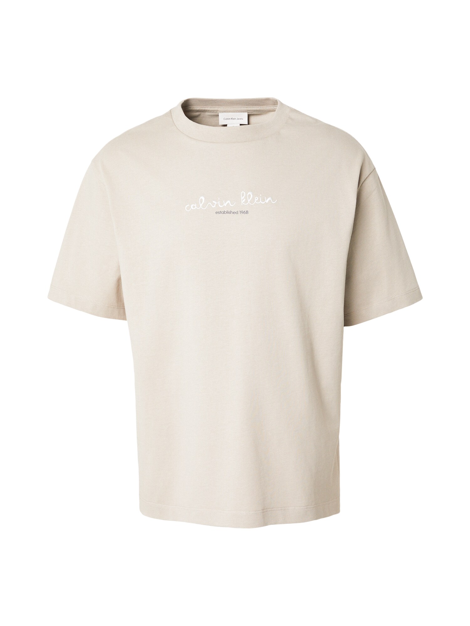 Calvin Klein Jeans Tricou 'Logo Graphic'  albastru fumuriu / gri taupe / alb