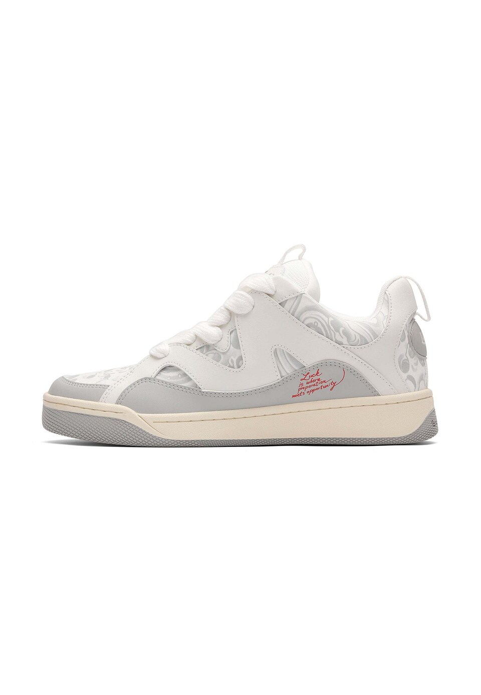 Låg sneaker 'Wave Over' grå / röd