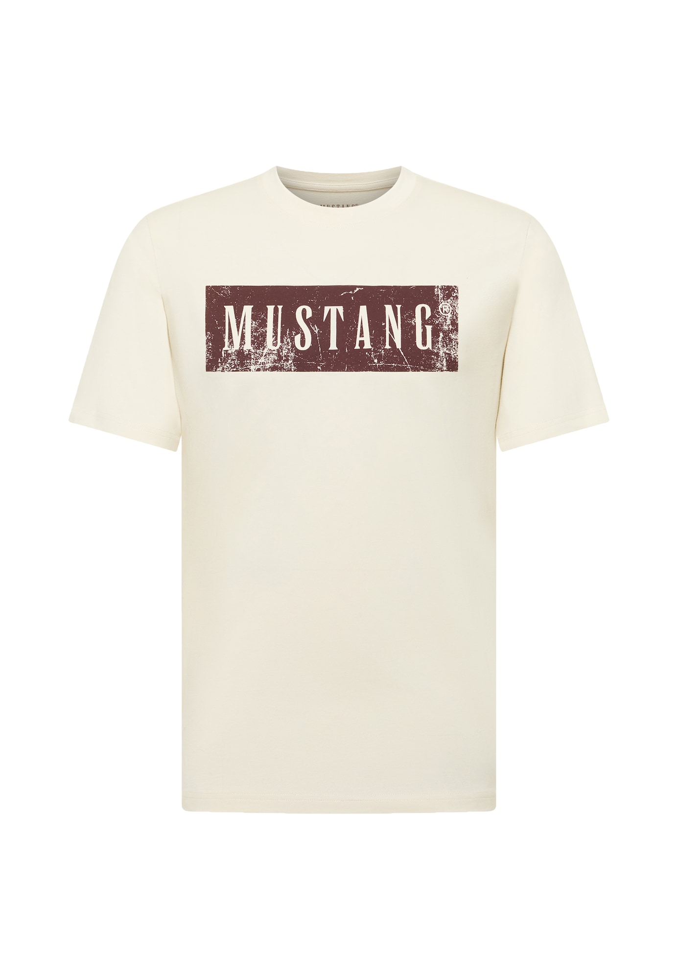 MUSTANG Tricou Austin bej deschis / maro închis