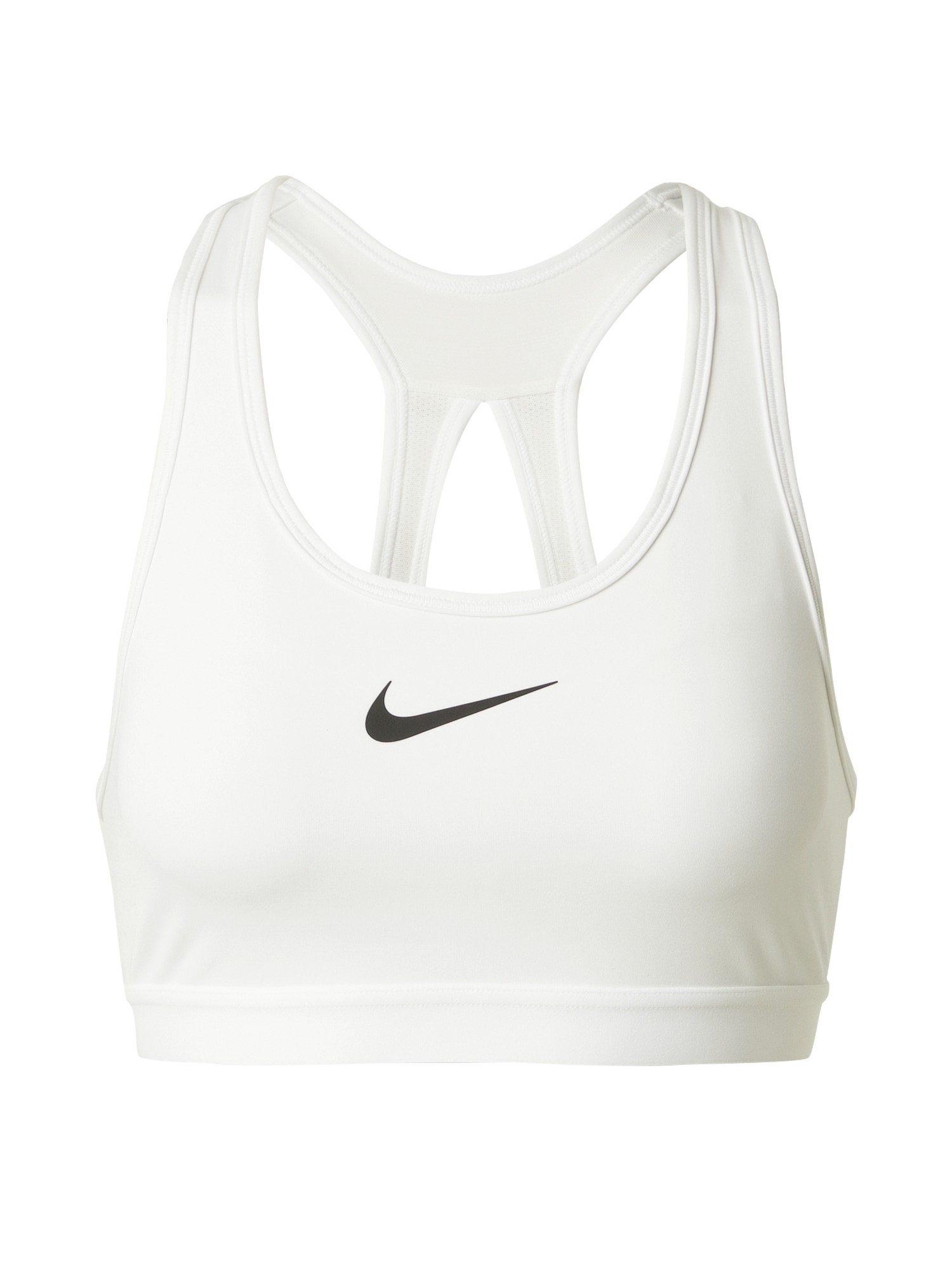 NIKE Športová podprsenka 'SWOOSH' čierna / biela