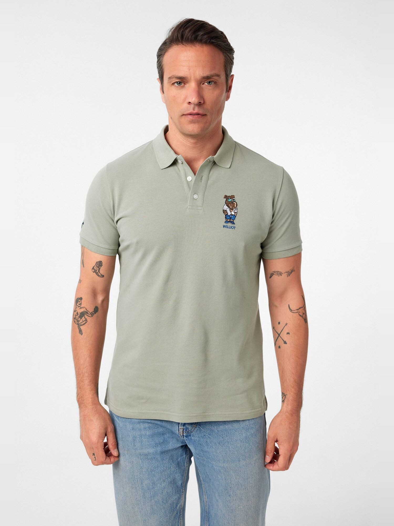 Williot Póló 'Victor'  barna / khaki / fehér termék 2. képe