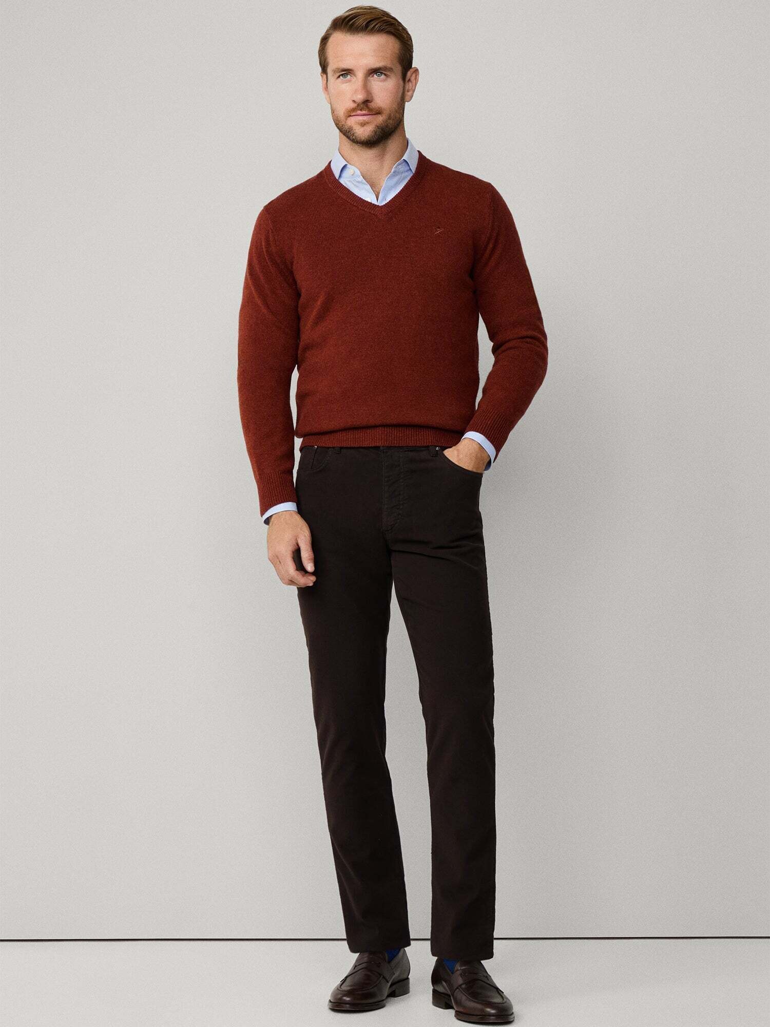 Hackett London Sveter  gaštanová (obrázok 4)
